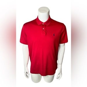 Polo Ralph Lauren Red Shirt Men’s Large L Pony Golf Short Sleeve Pima Cotton EUC